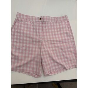 Kim Rogers Women's Pink White Gingham Everyday Shorts Size 18 Regular NWT.  3869